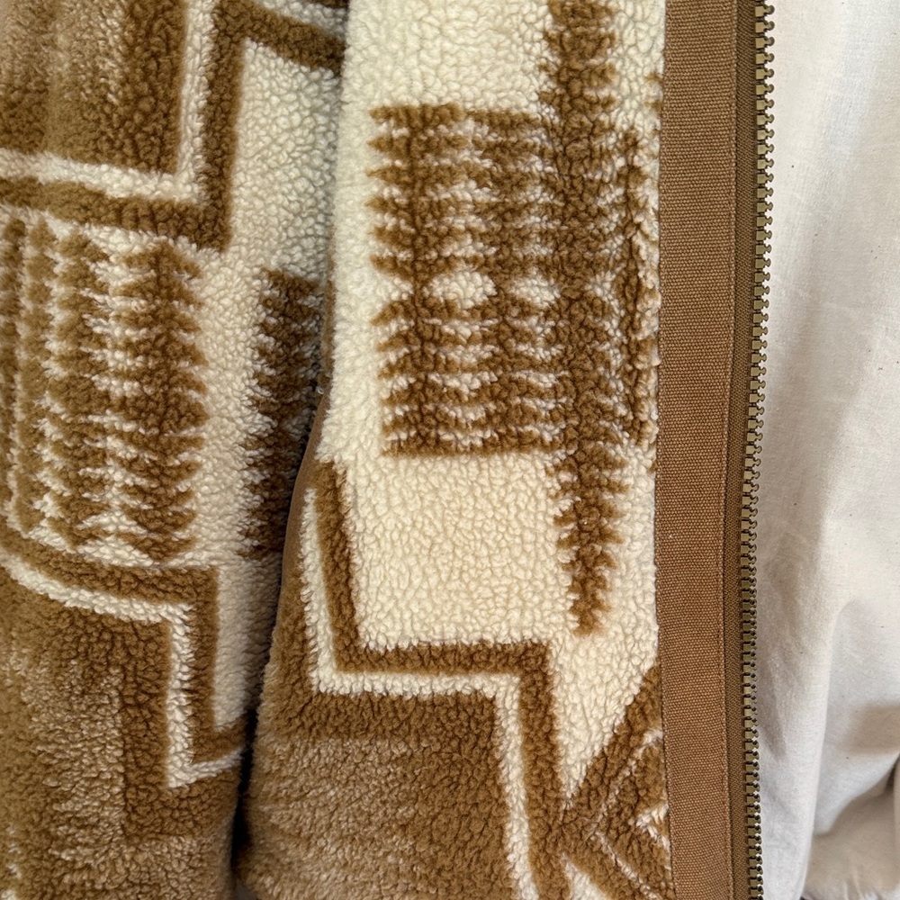 Pendleton Tan and Cream Geometric Pattern Jacket - image 3